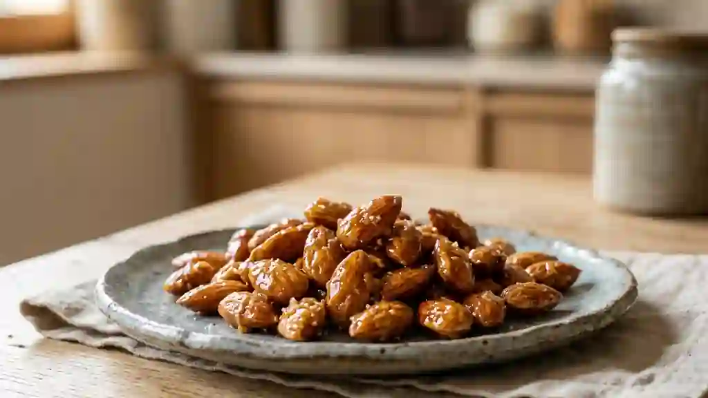 Amandes au caramel croquantes et beurrées - Photo de présentation