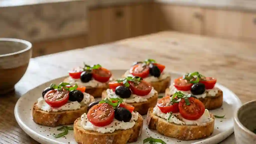 Crostinis Craquants au Chèvre et Basilic - Photo de présentation