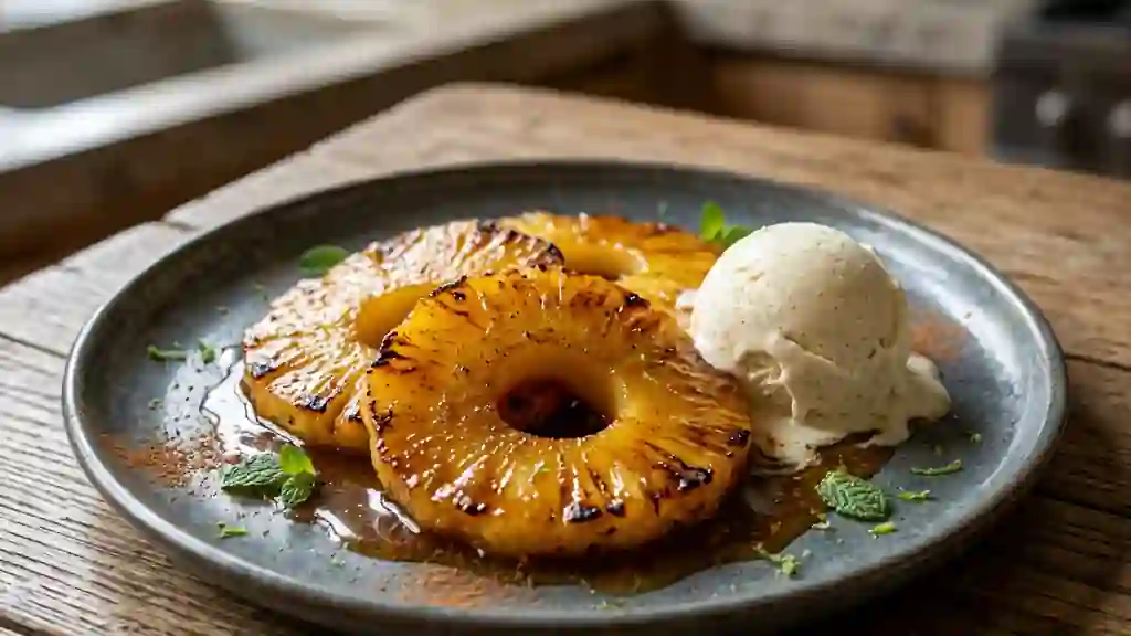 Ananas Caramélisé et Flambé au Rhum Ambré - Photo de présentation
