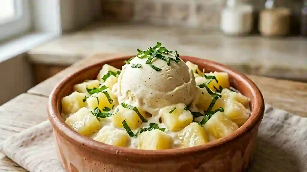 Ananas glacé onctueux vanille-menthe - Photo de présentation
