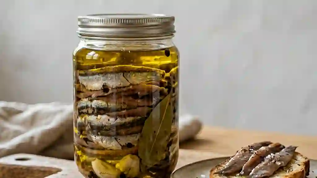 Anchois marinés fondants à l'huile d'olive - Photo de présentation