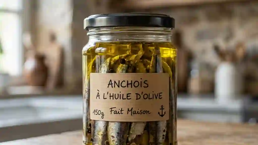 Filets d'anchois fondants au citron et huile - Photo de présentation