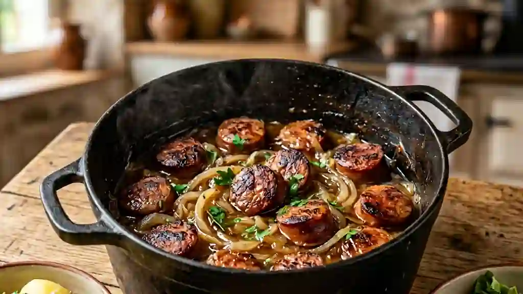 Andouille fondante à l'étouffée au feu de bois - Photo de présentation