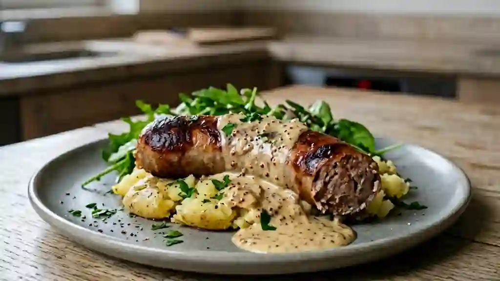 Andouillette grillée à la crème de moutarde - Photo de présentation