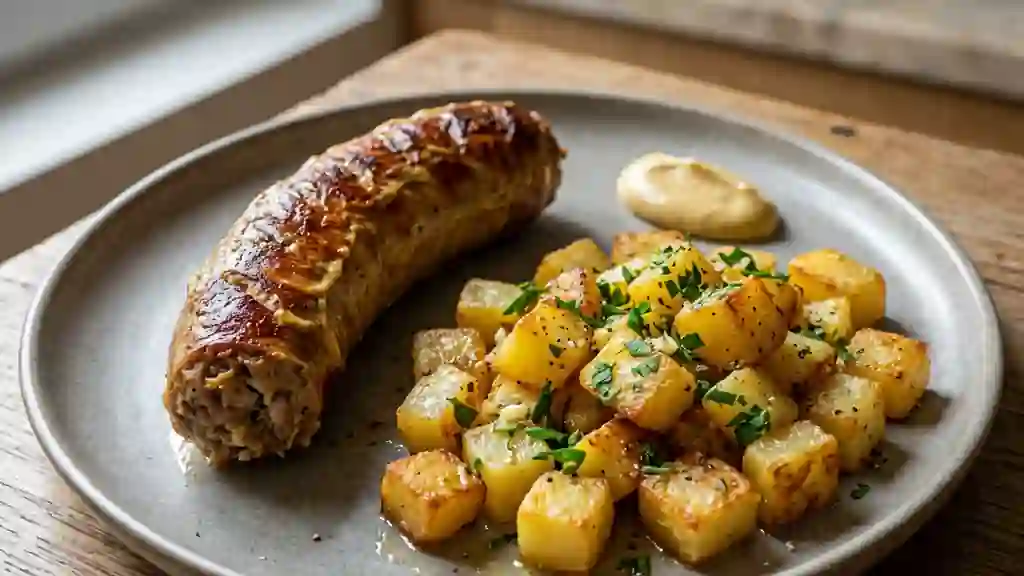 Andouillette grillée et pommes persillées - Photo de présentation