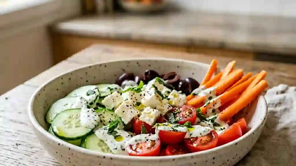 Plateau Fraîcheur Feta et Sauce Yaourt Menthe - Photo de présentation