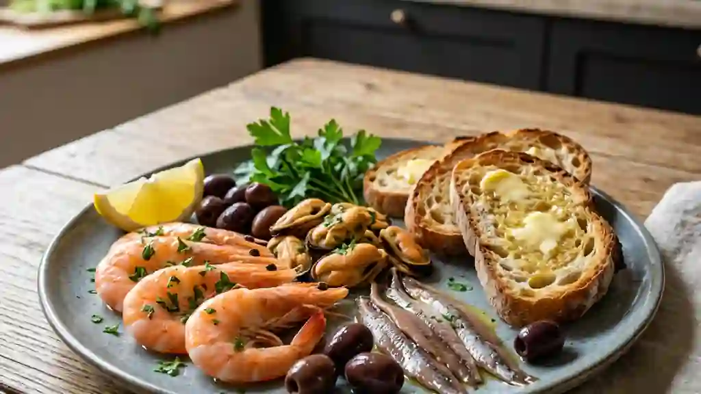 Planche marine iodée et croûtons beurrés - Photo de présentation