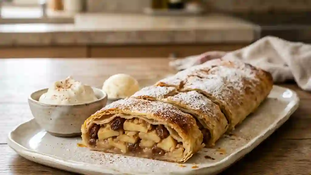 Apfelstrüdel Croustillant aux Pommes et Cannelle - Photo de présentation