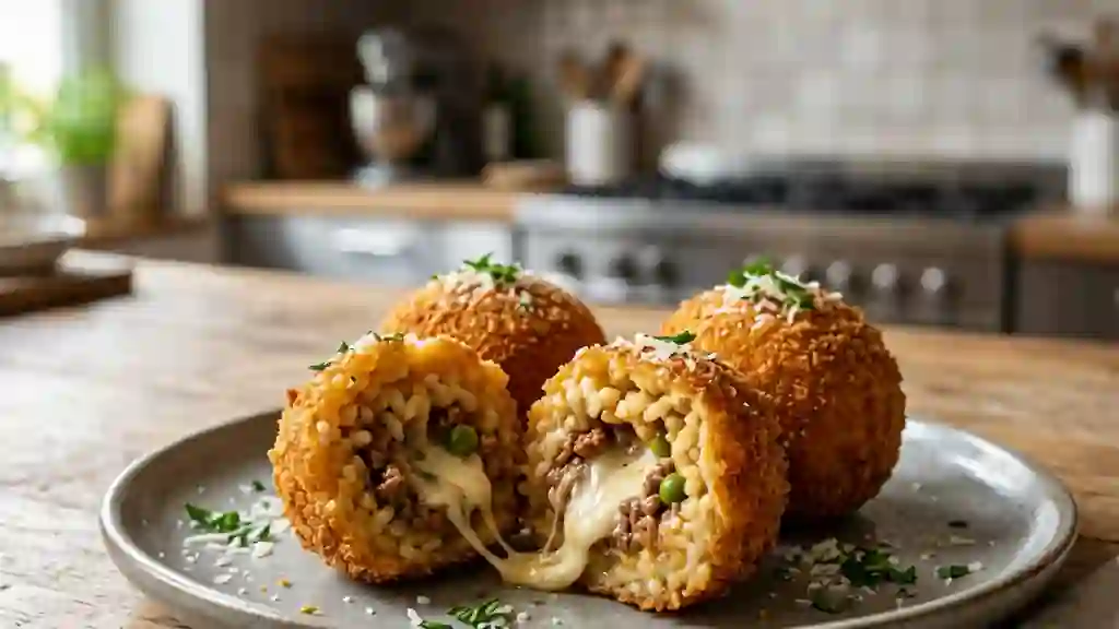 Arancini siciliens croustillants au cœur fondant - Photo de présentation