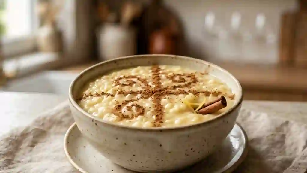 Arroz Doce fondant au citron et cannelle - Photo de présentation