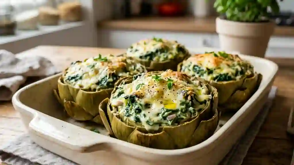 Cœurs d'artichauts gratinés à la Florentine - Photo de présentation