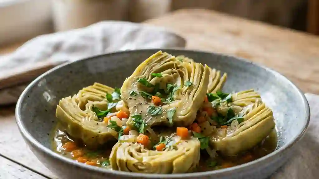 Artichauts barigoule fondants au vin blanc - Photo de présentation
