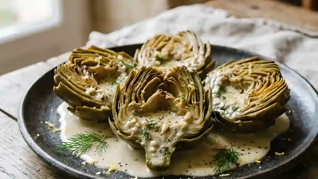 Artichauts à la crème citronnée - Photo de présentation