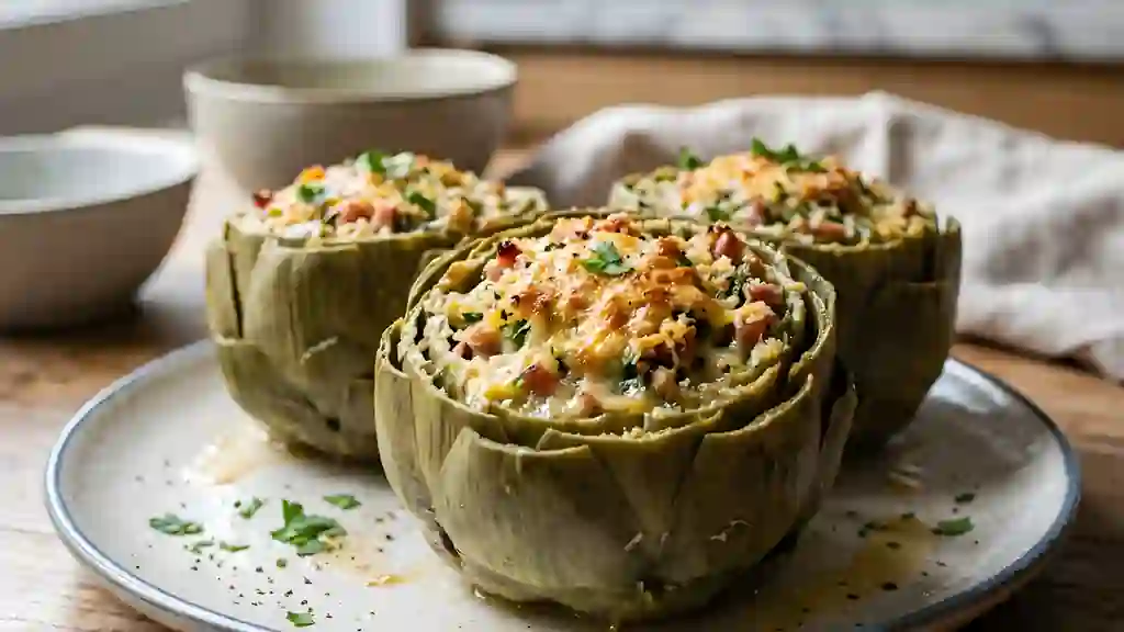 Artichauts Gratinés au Jambon de Parme - Photo de présentation