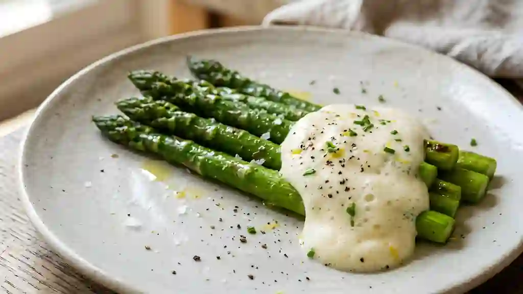 Asperges et mayonnaise mousseuse - Photo de présentation