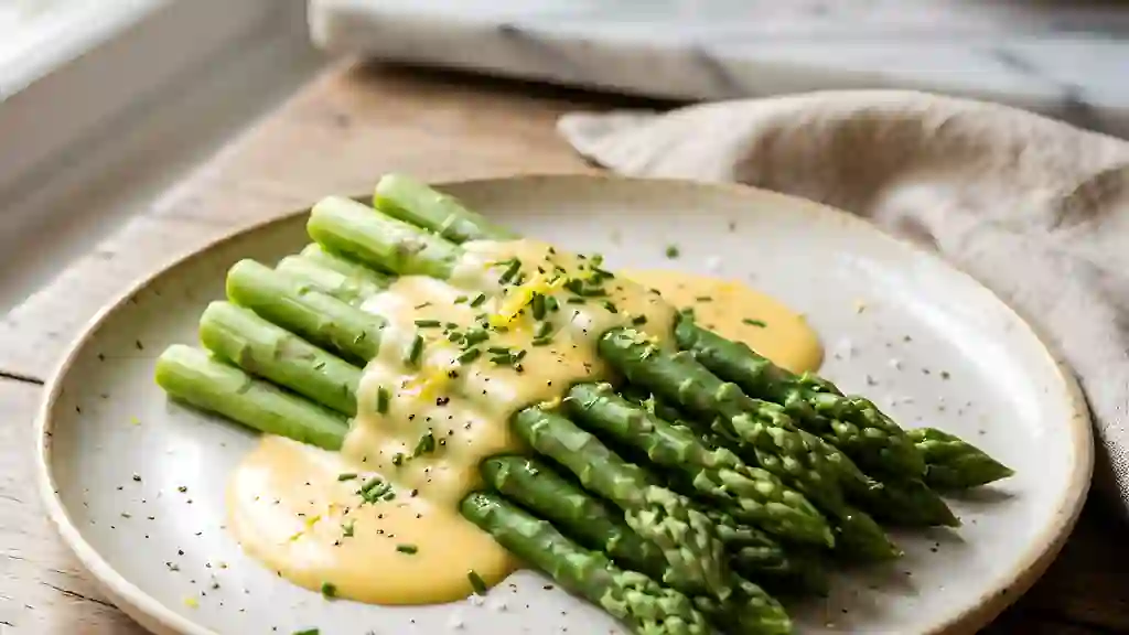 Asperges Tendres et Sauce Hollandaise Veloutée - Photo de présentation