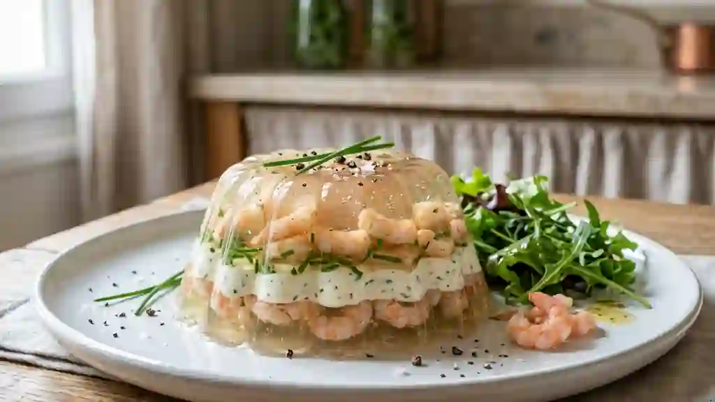Aspic de crevettes fondant et citronné - Photo de présentation