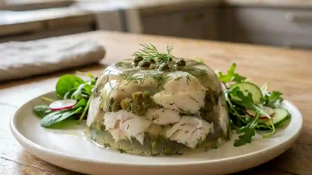 Aspic de poisson citronné aux câpres - Photo de présentation