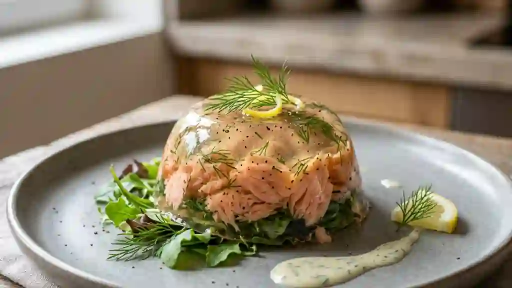 Aspic de saumon fondant à l'aneth - Photo de présentation