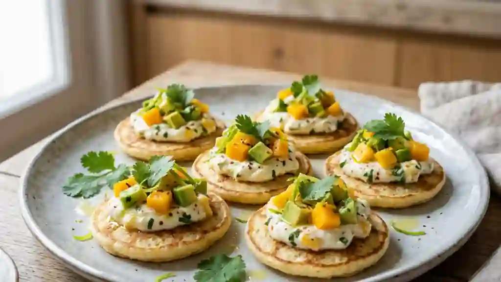 Blinis fondants mangue, avocat et Carré Frais - Photo de présentation