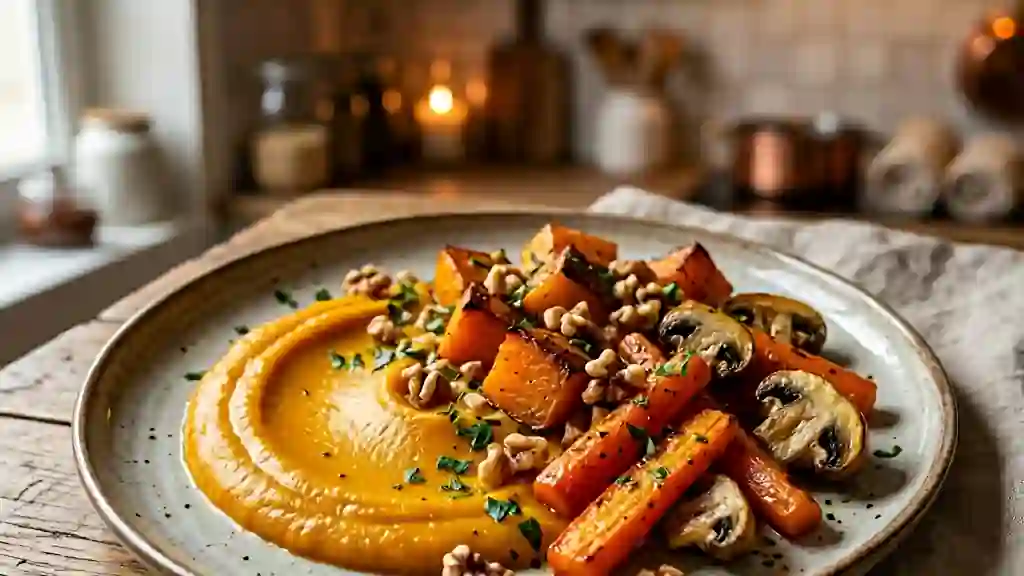 Potimarron rôti et légumes d'automne croquants - Photo de présentation