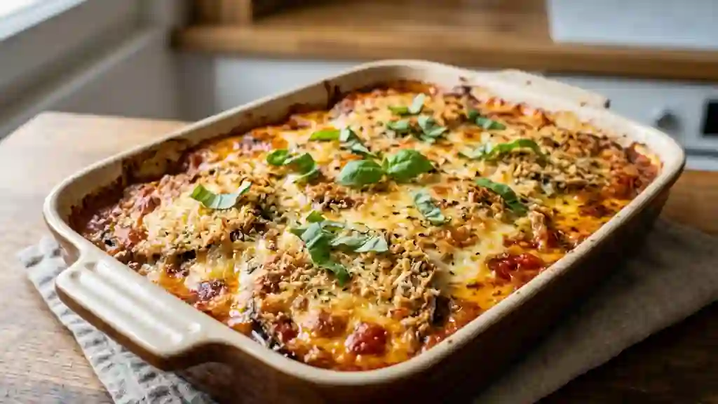Aubergines à la parmesane fondantes et gratinées - Photo de présentation