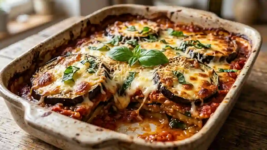 Aubergines à la parmesane fondantes et gratinées - Photo de présentation