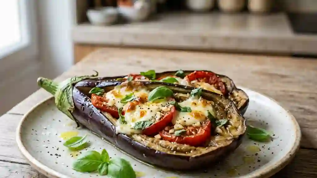 Aubergines Éventail Fondantes à la Mozzarella - Photo de présentation