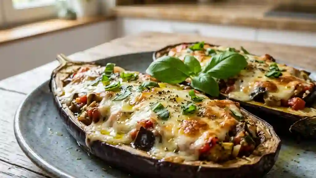 Aubergines fondantes gratinées à la mozzarella - Photo de présentation