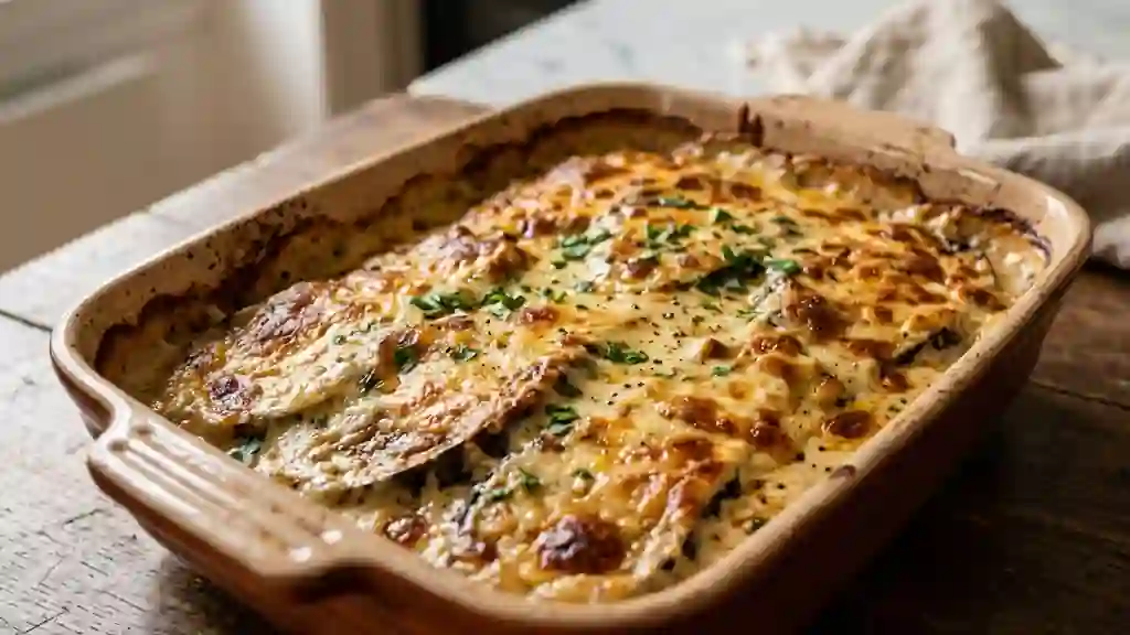 Aubergines fondantes à la béchamel dorée - Photo de présentation