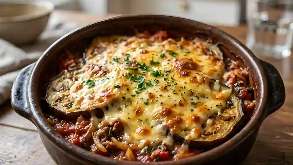 Aubergines gratinées au bœuf fondant - Photo de présentation