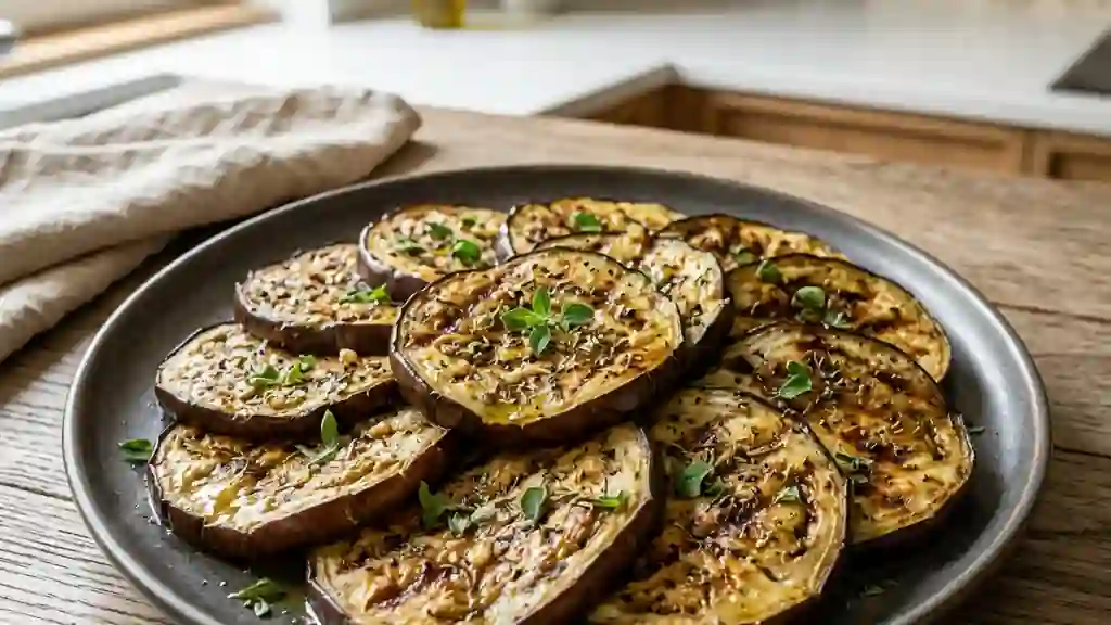 Aubergines grillées fondantes à l'ail - Photo de présentation