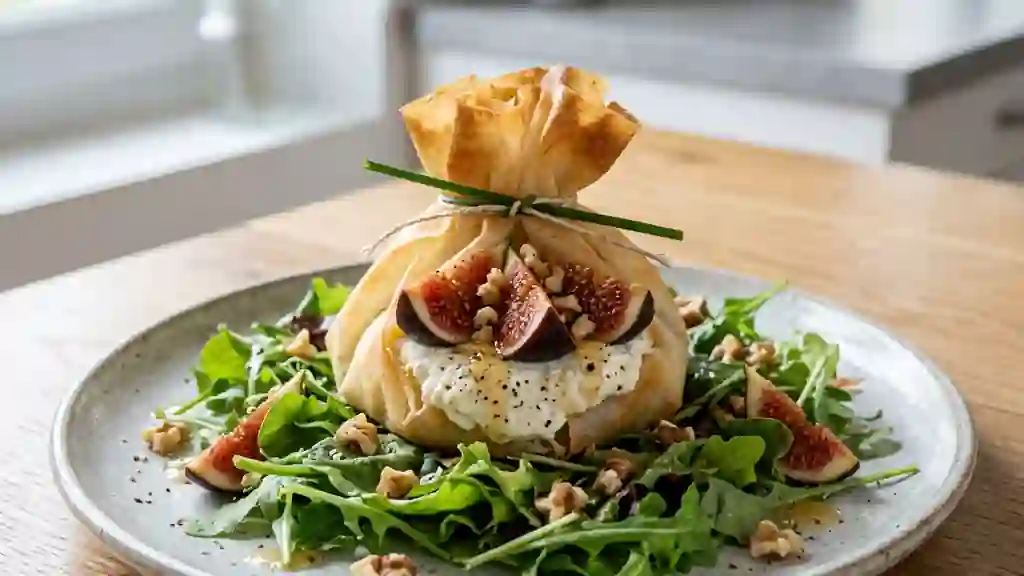 Aumônière Fondante Fromage Frais et Figues - Photo de présentation