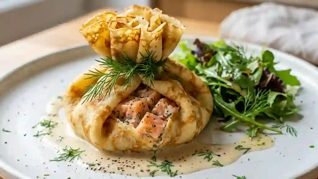 Aumônières de saumon fondues au vin de Tokay - Photo de présentation