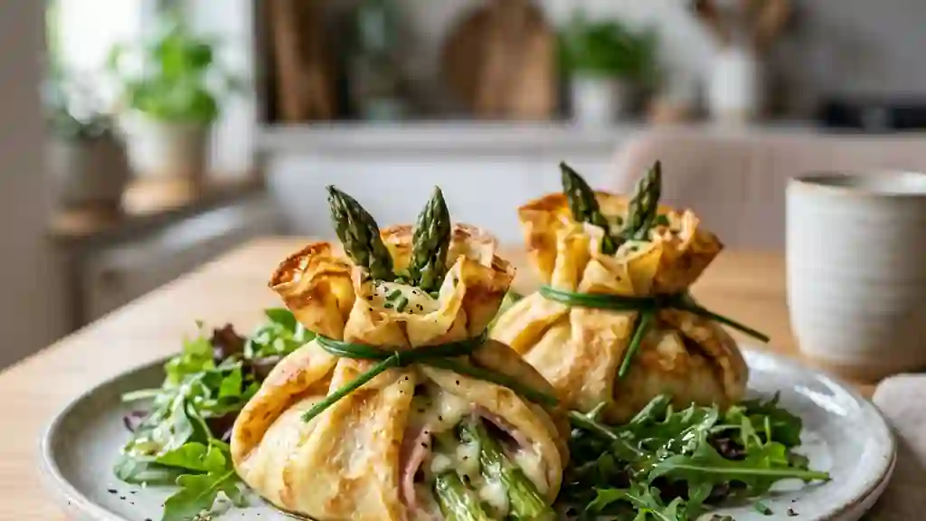 Aumônières d'Asperges Fondantes au Fromage - Photo de présentation