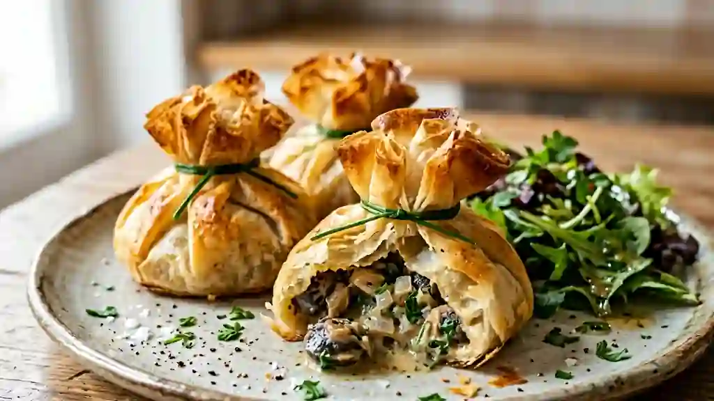 Aumônières d'escargots au vermouth croustillantes - Photo de présentation