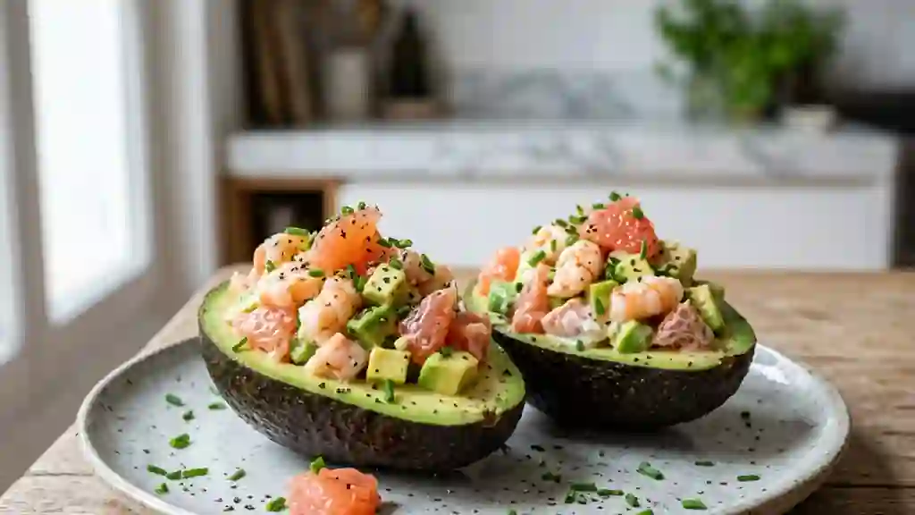 Avocats givrés crevettes et pamplemousse - Photo de présentation