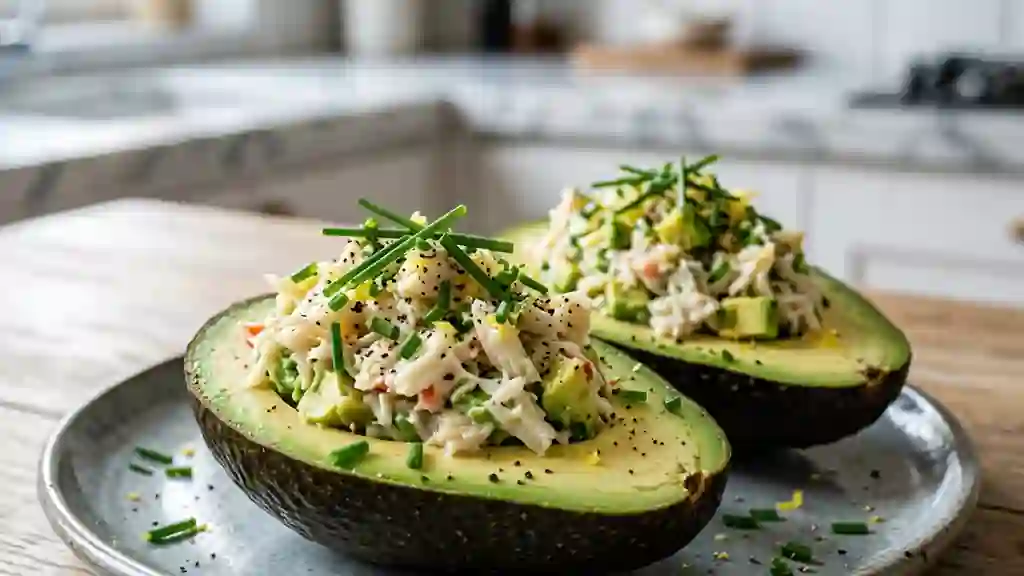 Avocats farcis au crabe et citron vert - Photo de présentation
