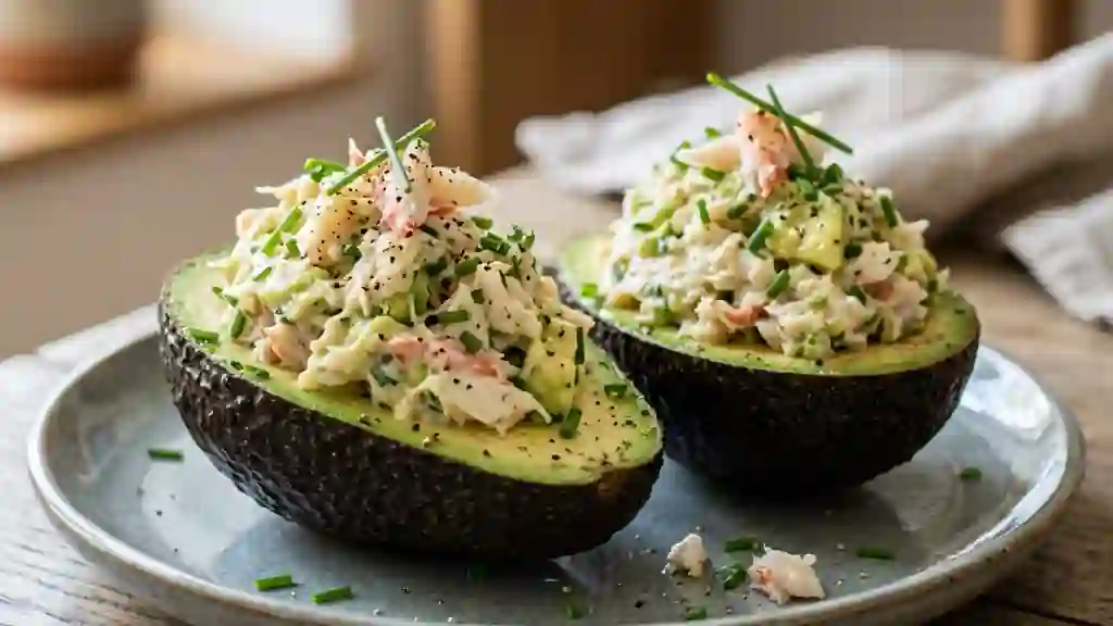 Avocats fondants au crabe et citron - Photo de présentation