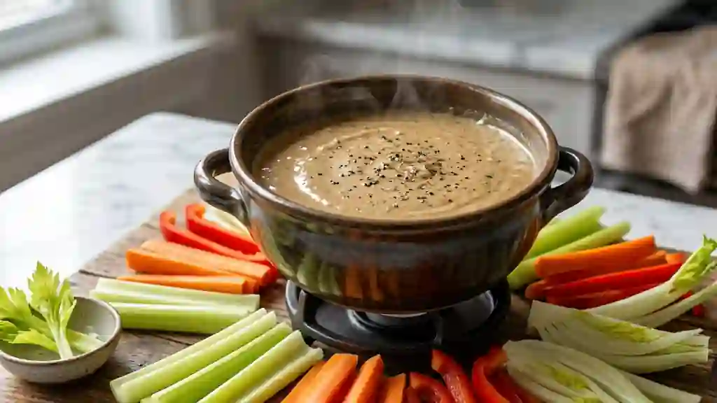 Bagna cauda crémeuse à l'ail et anchois - Photo de présentation
