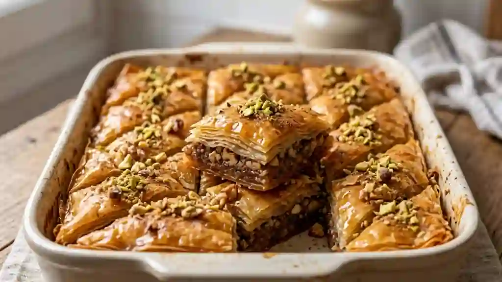 Baklava Croustillant Miel et Fruits Secs - Photo de présentation