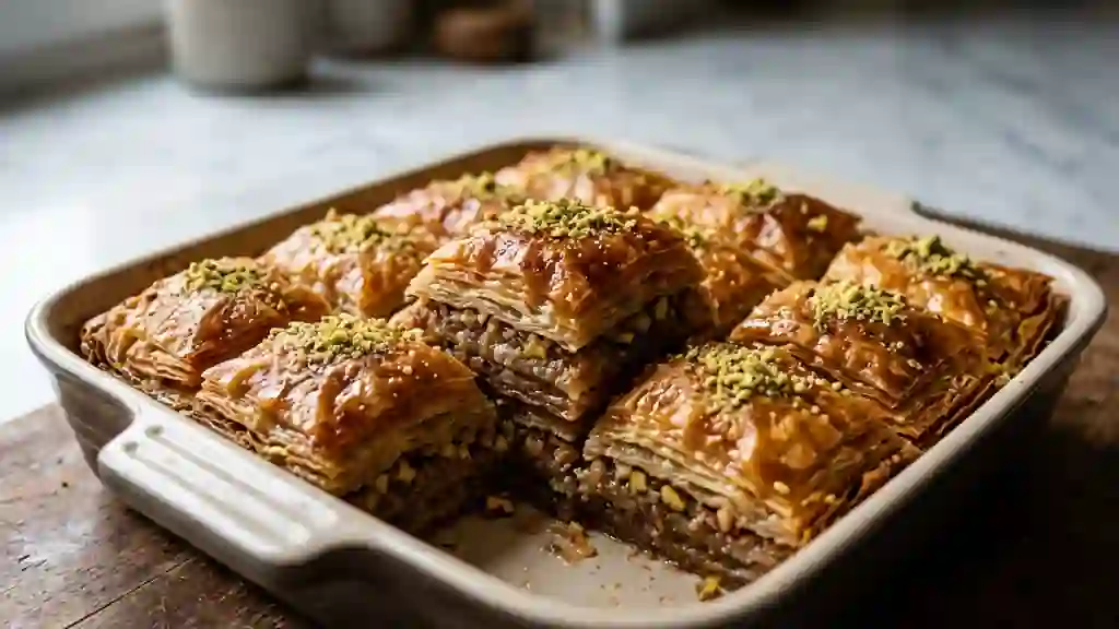 Baklavas croustillants au miel et fruits secs - Photo de présentation