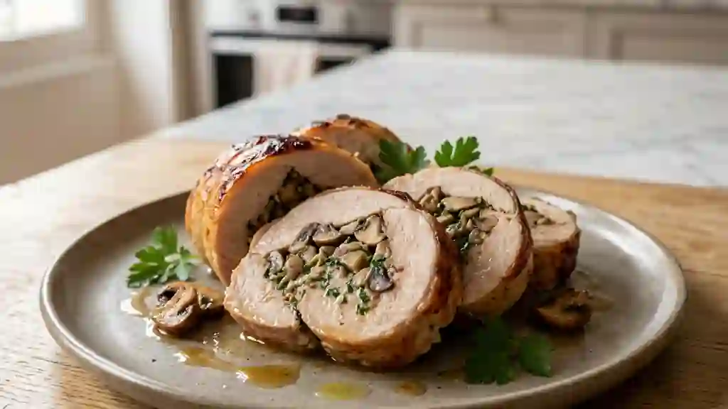 Ballotine de dinde fondante aux champignons - Photo de présentation