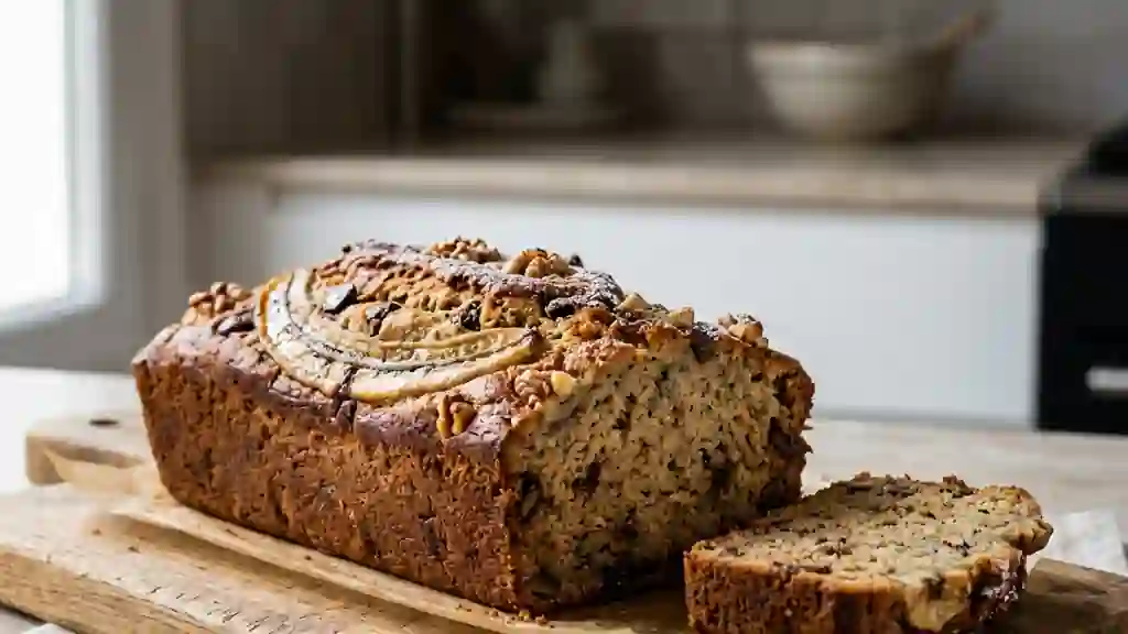 Banana bread fondant et intensément vanillé - Photo de présentation