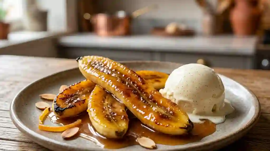 Bananes Caramélisées au Cointreau et Vanille - Photo de présentation
