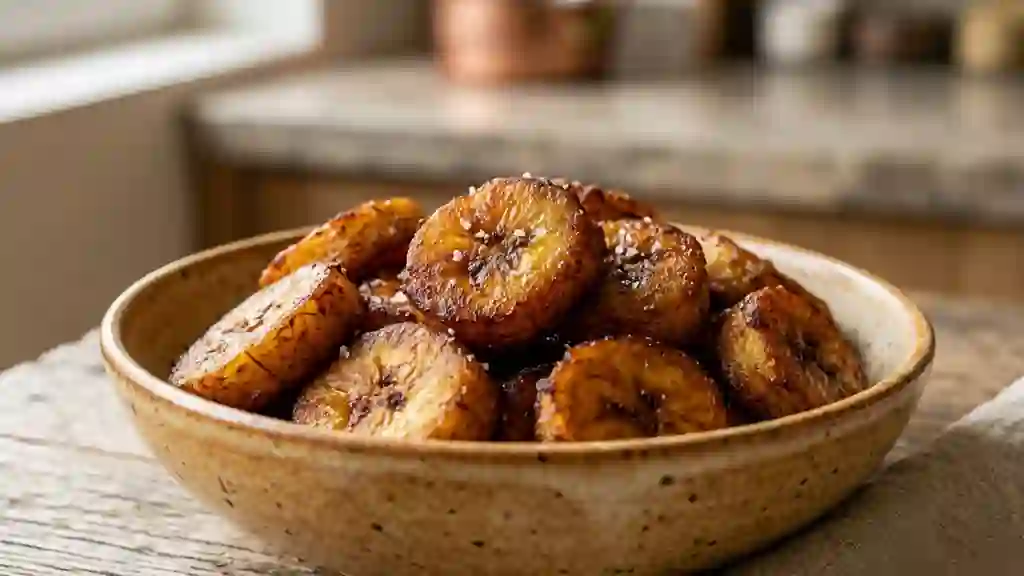 Bananes plantain frites et dorées - Photo de présentation