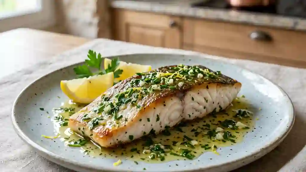 Bar au citron et herbes fraîches - Photo de présentation
