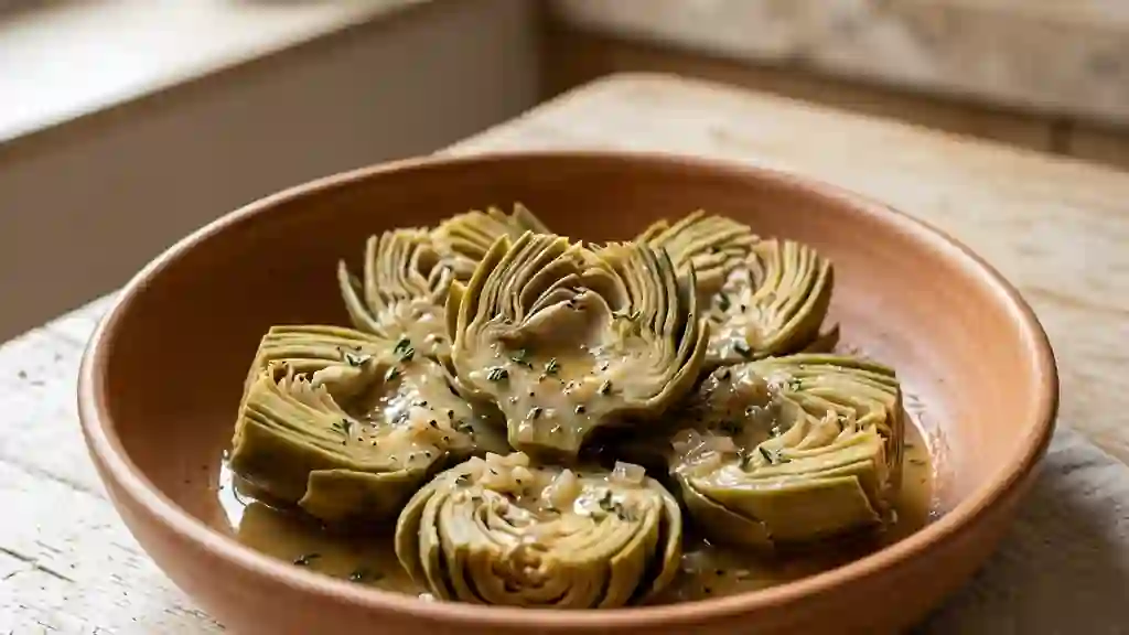 Artichauts barigoule fondants au vin blanc - Photo de présentation