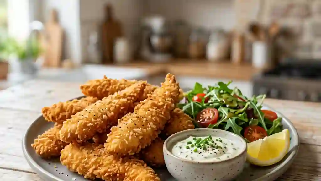 Bâtonnets de poulet croustillants au four - Photo de présentation