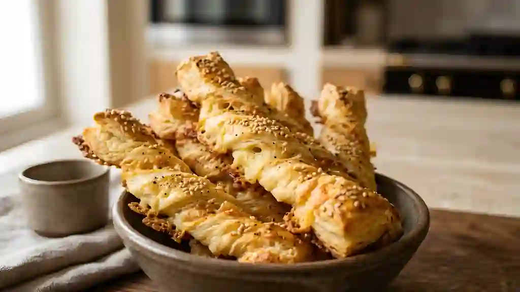 Bâtonnets feuilletés au fromage et sésame - Photo de présentation